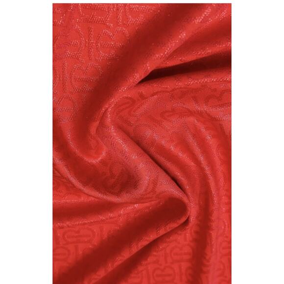 Burberry Monogram Metallic Red Large Square Scarf 140x140 cm NWT $550 - Picture 3 of 11